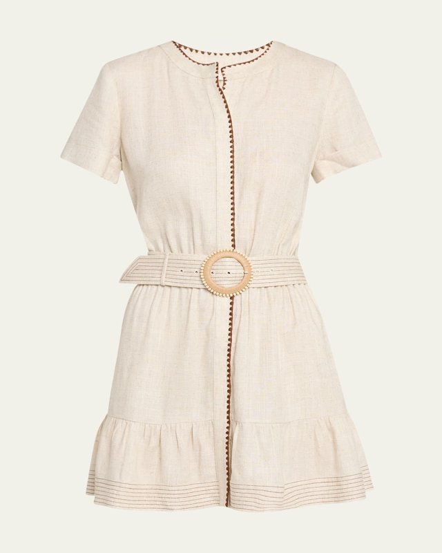 Beatriz Belted Mini Shirtdress